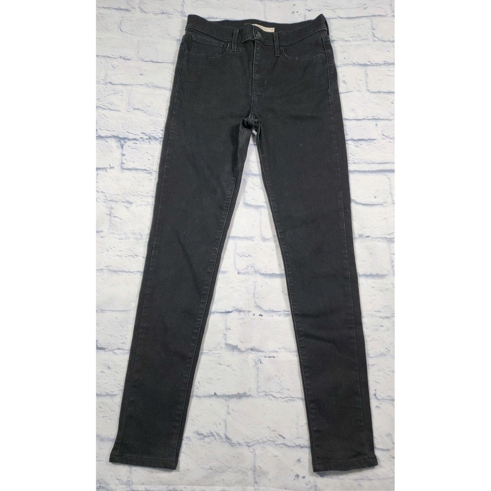 Levis 720 WOMENS SIZE 27 High Rise Super Skinny Jeans Black Stretch Denim